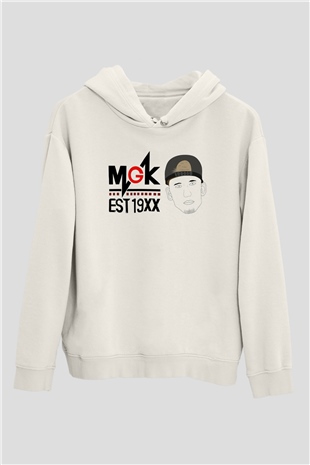 Machine Gun Kelly Beyaz Unisex Kapşonlu Sweatshirt
