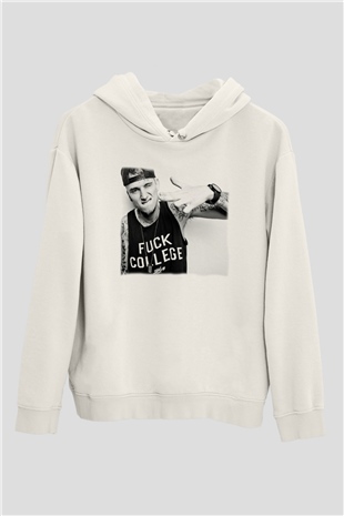 Machine Gun Kelly Beyaz Unisex Kapşonlu Sweatshirt