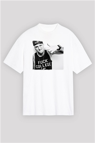 Machine Gun Kelly Beyaz Unisex Oversize Tişört T-Shirt