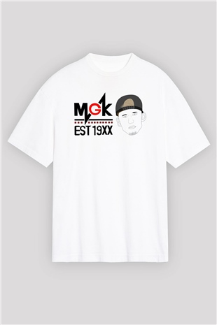 Machine Gun Kelly Beyaz Unisex Oversize Tişört T-Shirt
