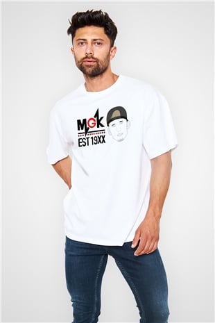 Machine Gun Kelly Beyaz Unisex Oversize Tişört T-Shirt