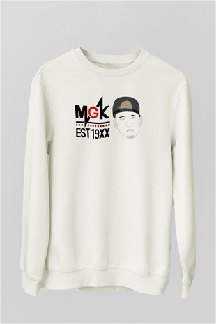 Machine Gun Kelly Beyaz Unisex Sweatshirt