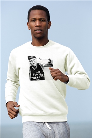 Machine Gun Kelly Beyaz Unisex Sweatshirt