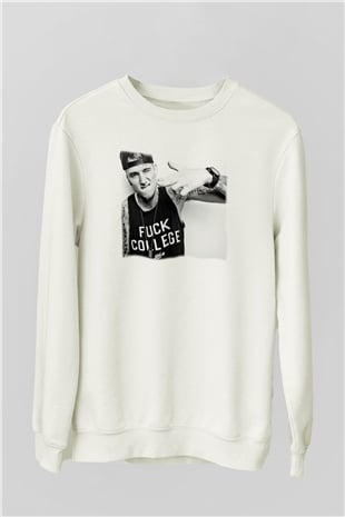 Machine Gun Kelly Beyaz Unisex Sweatshirt