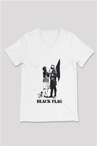 Machine Gun Kelly Beyaz Unisex V Yaka Tişört T-Shirt