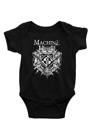 Machine Head Baskılı Siyah Bebek Body - Zıbın