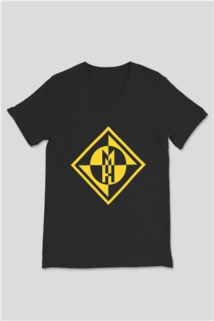 Machine Head Siyah Unisex V Yaka Tişört T-Shirt