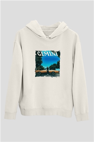 Macklemore Baskılı Unisex Beyaz Kapüşonlu Sweatshirt