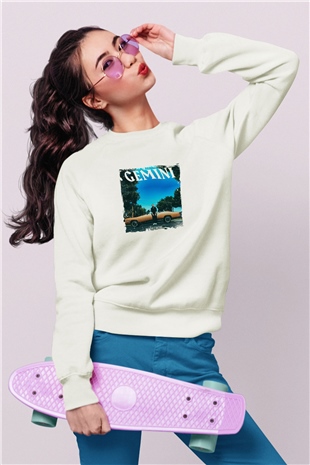 Macklemore Baskılı Unisex Beyaz Sweatshirt