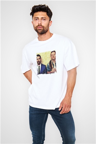 Macklemore Baskılı Oversize Beyaz Tişört
