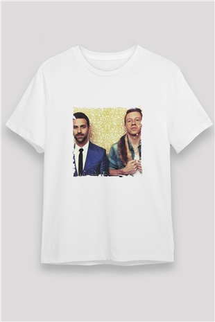 Macklemore Baskılı Unisex Beyaz Tişört