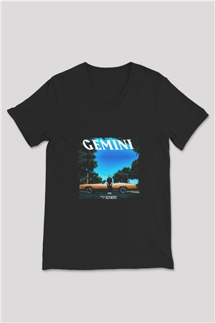 Macklemore Baskılı Unisex Siyah V Yaka Tişört