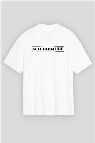 Macklemore Beyaz Oversize Tişört Oversize T-shirt - TişörtFabrikası