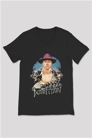 Macklemore Siyah Unisex V Yaka Tişört