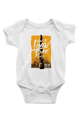 Mad Max Baskılı Beyaz Unisex Bebek Body - Zıbın