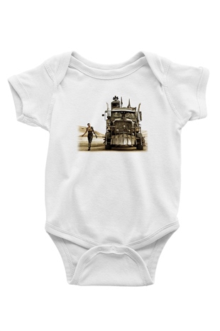 Mad Max Baskılı Beyaz Unisex Bebek Body - Zıbın
