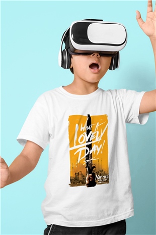 Mad Max Baskılı Beyaz Unisex Çocuk Tişört