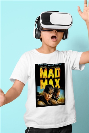 Mad Max Baskılı Beyaz Unisex Çocuk Tişört