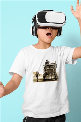 Mad Max Baskılı Beyaz Unisex Çocuk Tişört