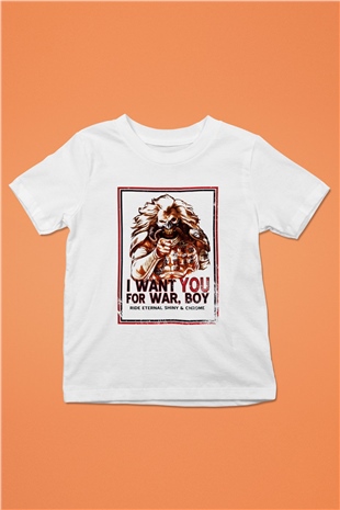 Mad Max Baskılı Beyaz Unisex Çocuk Tişört