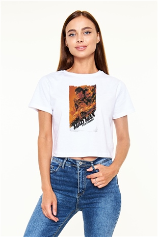Mad Max Beyaz  Crop Top Tişört