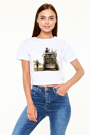 Mad Max Beyaz Croptop Tişört