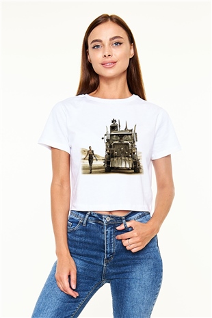 Mad Max Beyaz Croptop Tişört