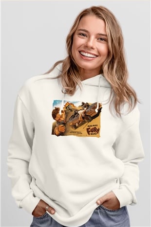Mad Max Beyaz Unisex Hoodie