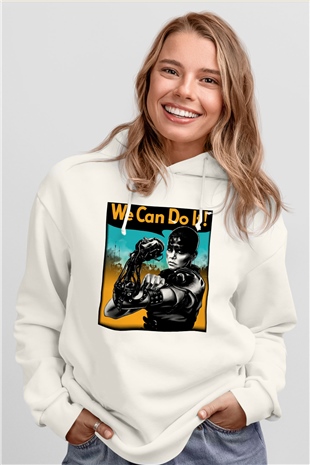 Mad Max Beyaz Unisex Hoodie