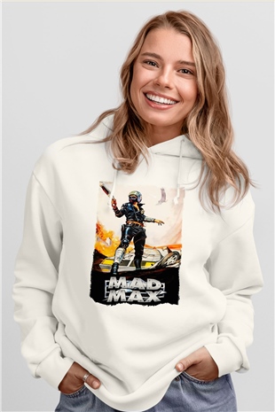 Mad Max Beyaz Unisex Hoodie