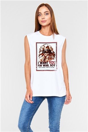 Mad Max Beyaz Unisex Kolsuz Tişört