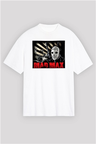 Mad Max Beyaz Unisex Oversize Tişört T-Shirt