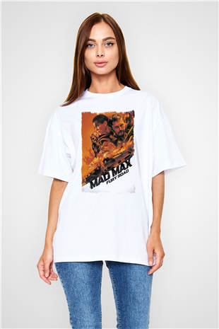 Mad Max Beyaz Oversize Tişört Oversize T-shirt