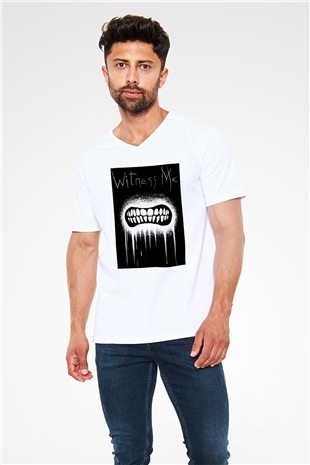 Mad Max Beyaz Unisex V Yaka Tişört T-Shirt