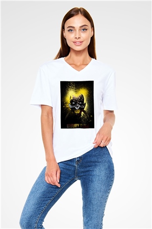 Mad Max Beyaz Unisex V Yaka Tişört T-Shirt