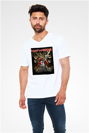 Mad Max Beyaz Unisex V Yaka Tişört T-Shirt