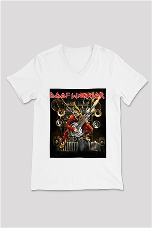 Mad Max Beyaz Unisex V Yaka Tişört T-Shirt