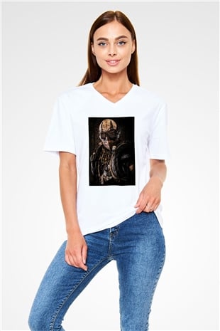 Mad Max Beyaz Unisex V Yaka Tişört T-Shirt
