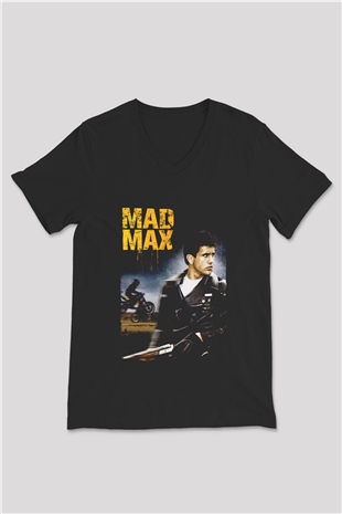 Mad Max Siyah Unisex V Yaka Tişört