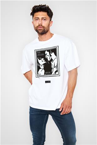 Mad Season Baskılı Beyaz Unisex Oversize Tişört - Tshirt