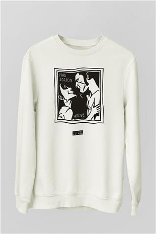 Mad Season Baskılı Beyaz Unisex Sweatshirt