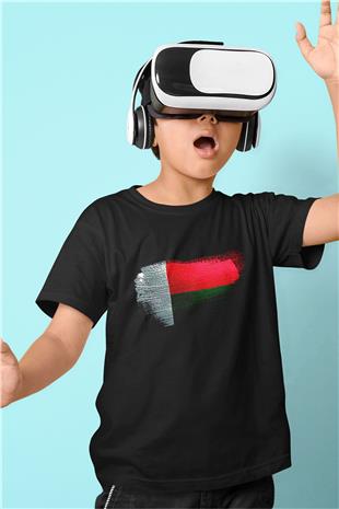 Madagaskar - Madagascar Bayrağı Baskılı Unisex Siyah Çocuk Tişörtü
