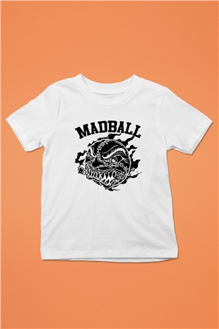 Madball Baskılı Beyaz Unisex Çocuk Tişört