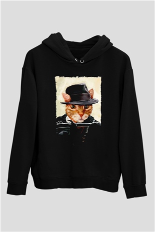 Mafya KediSiyah  Unisex Hoodie