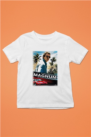 Magnum P.I. Baskılı Beyaz Unisex Çocuk Tişört