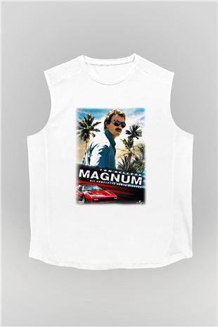 Magnum P.I. Beyaz Unisex Kolsuz Tişört