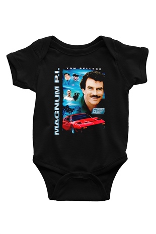 Magnum P.I. Siyah Bebek Body - Zıbın