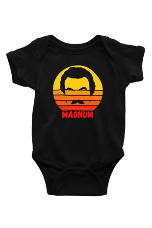 Magnum P.I. Siyah Bebek Body - Zıbın