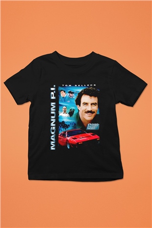 Magnum P.I. Siyah Unisex Çocuk Tişört
