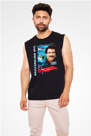 Magnum P.I. Siyah Unisex Kolsuz Tişört